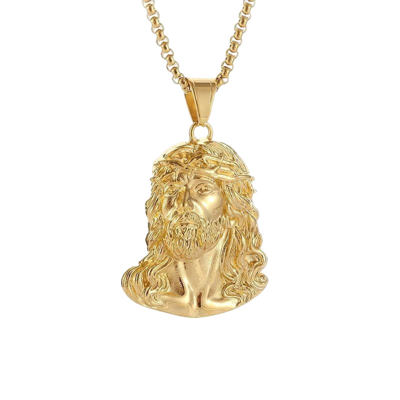 Sairo - Jesus Head Pendant Necklace