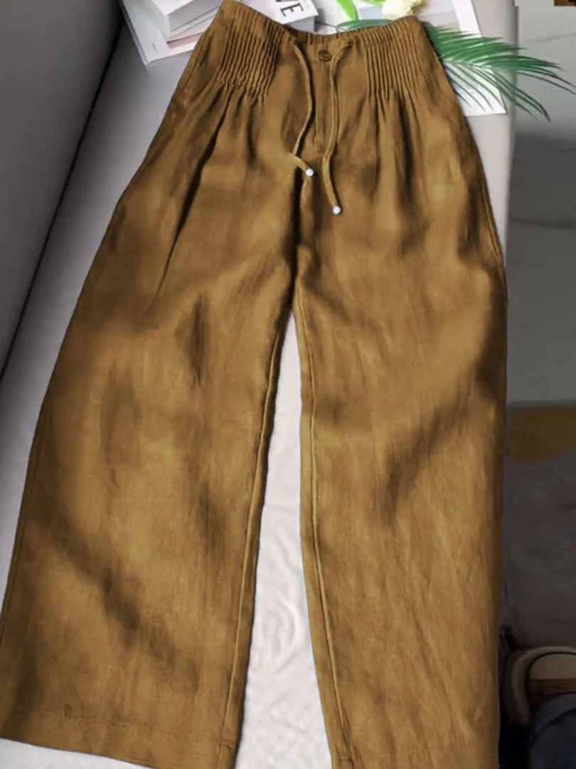 Moriah - Airy Linen Wide-Leg Trousers