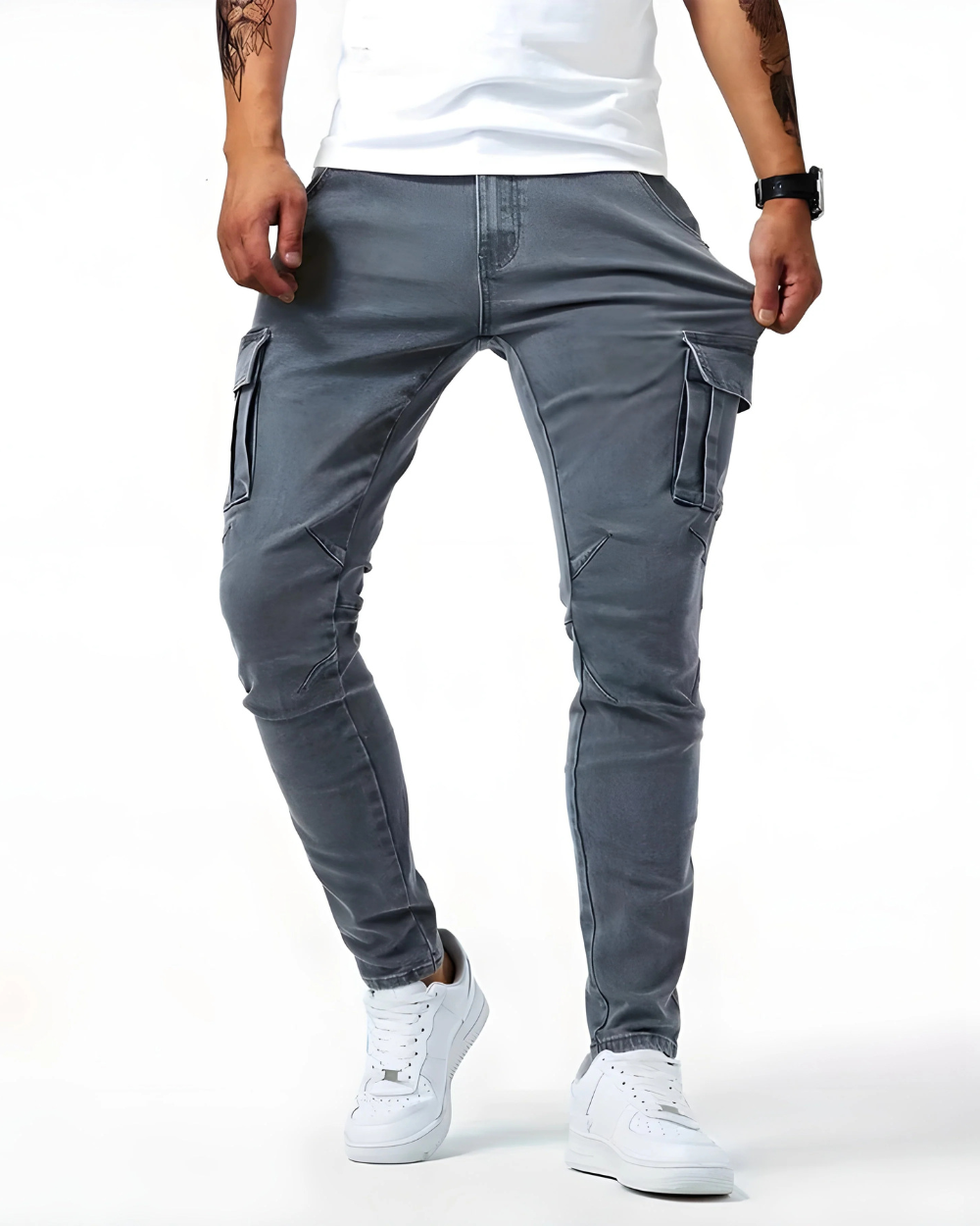 Ethan - Tailored Stretch Cargo Trousers