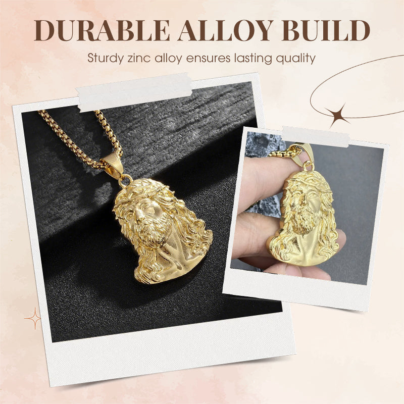 Sairo - Jesus Head Pendant Necklace