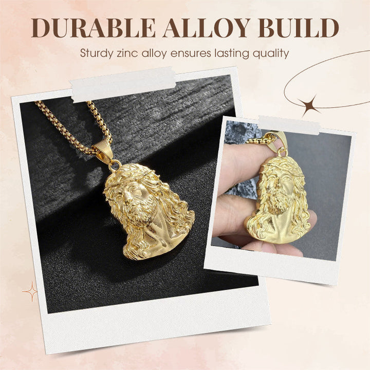 Sairo - Jesus Head Pendant Necklace