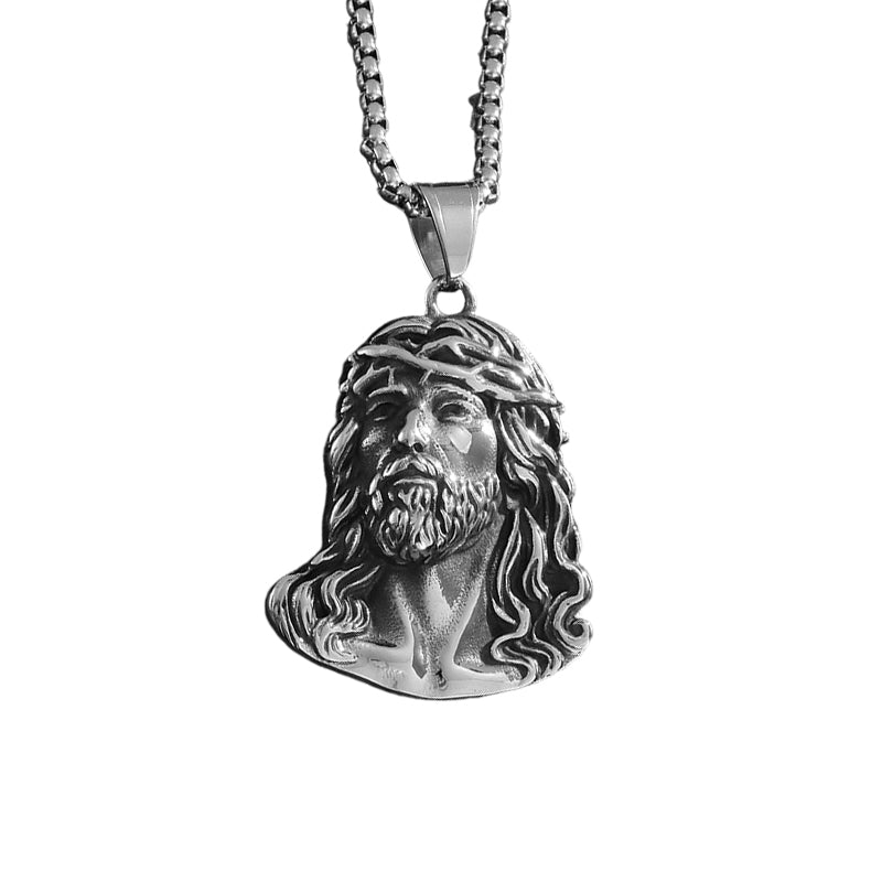Sairo - Jesus Head Pendant Necklace