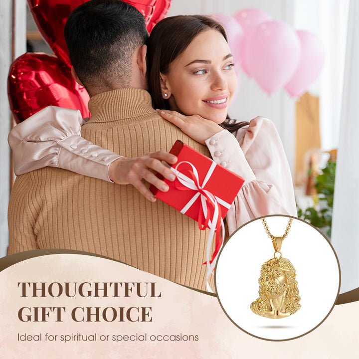 Sairo - Jesus Head Pendant Necklace