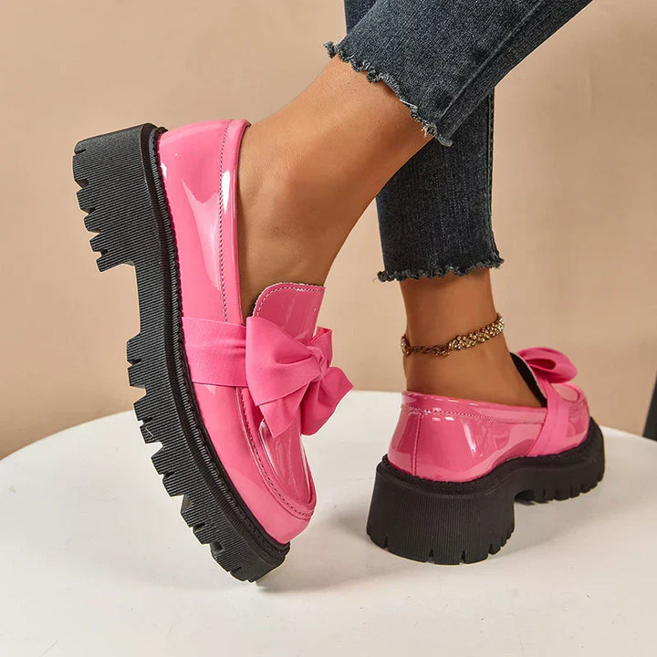 Eliza - Lustrous Platform Loafers
