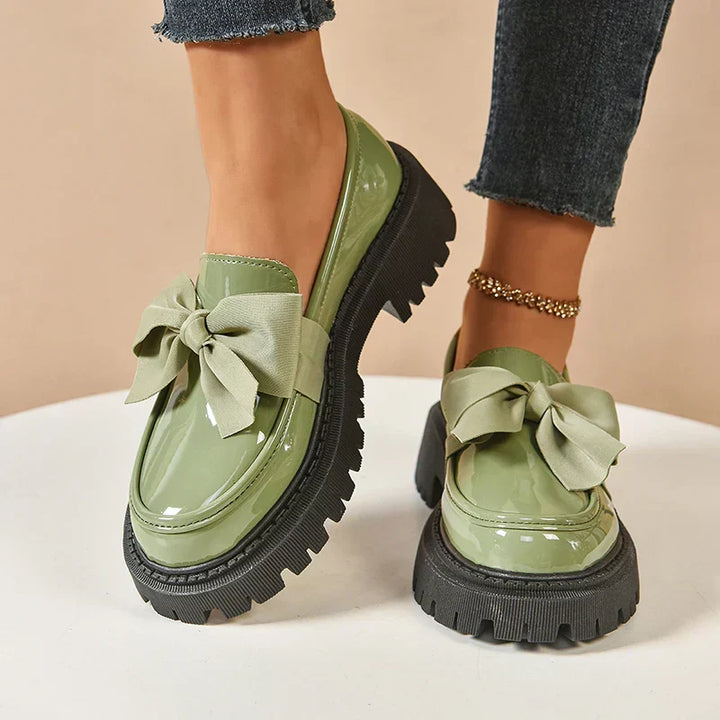 Eliza - Lustrous Platform Loafers