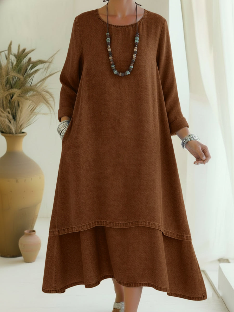 Sienna - Soft-Touch Long-Sleeve Midi Dress