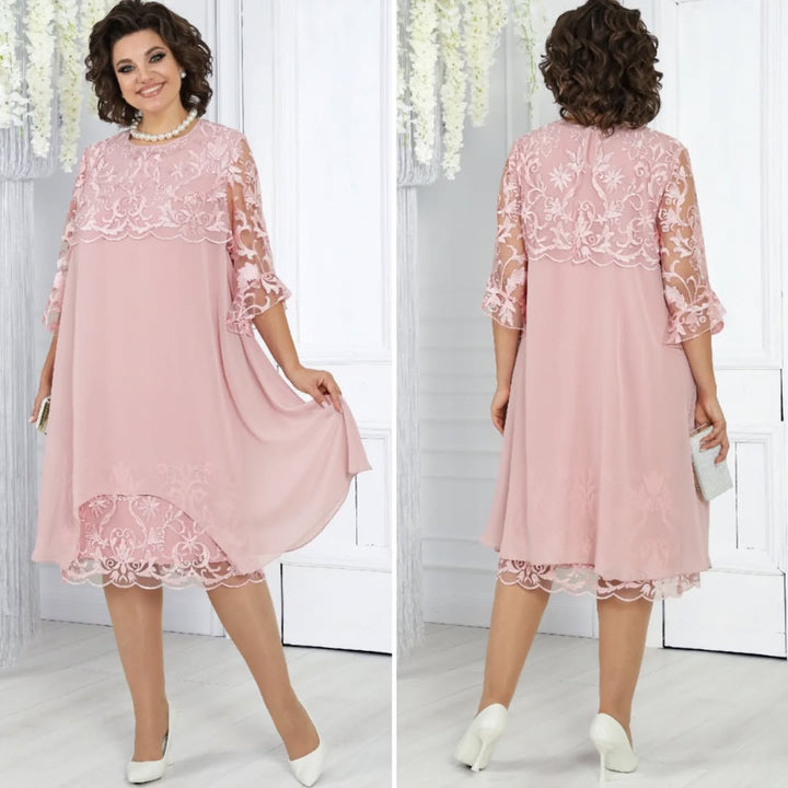 Lirona - Elegant Casual Midi Dress