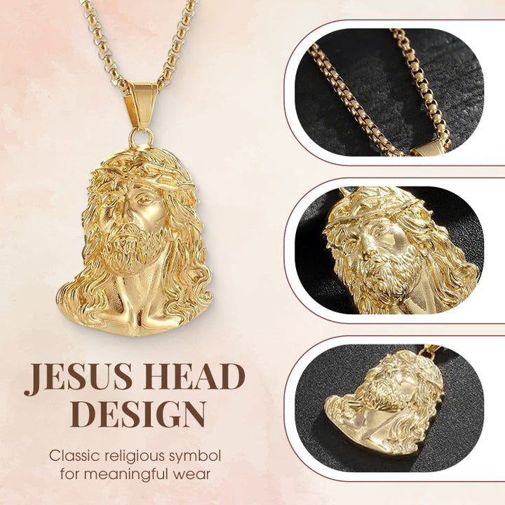 Sairo - Jesus Head Pendant Necklace