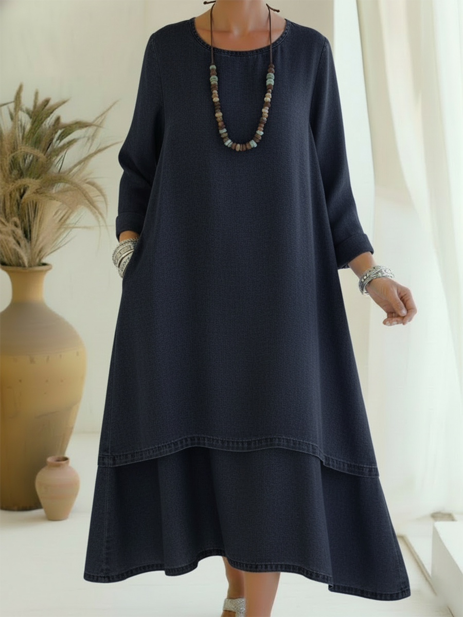 Sienna - Soft-Touch Long-Sleeve Midi Dress