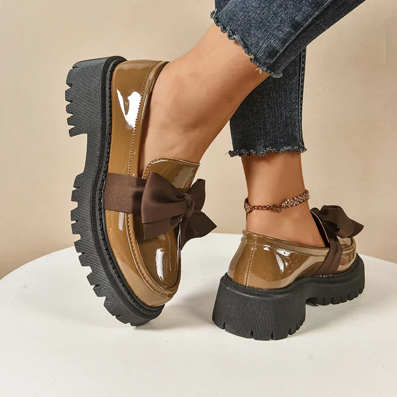 Eliza - Lustrous Platform Loafers