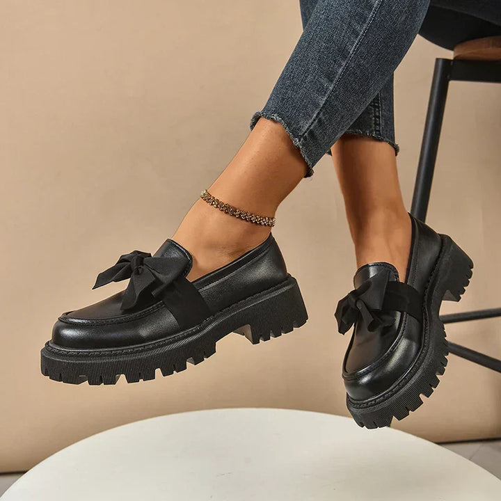 Eliza - Lustrous Platform Loafers