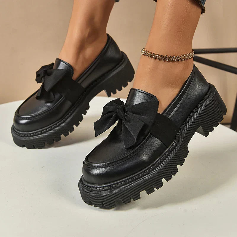 Eliza - Lustrous Platform Loafers