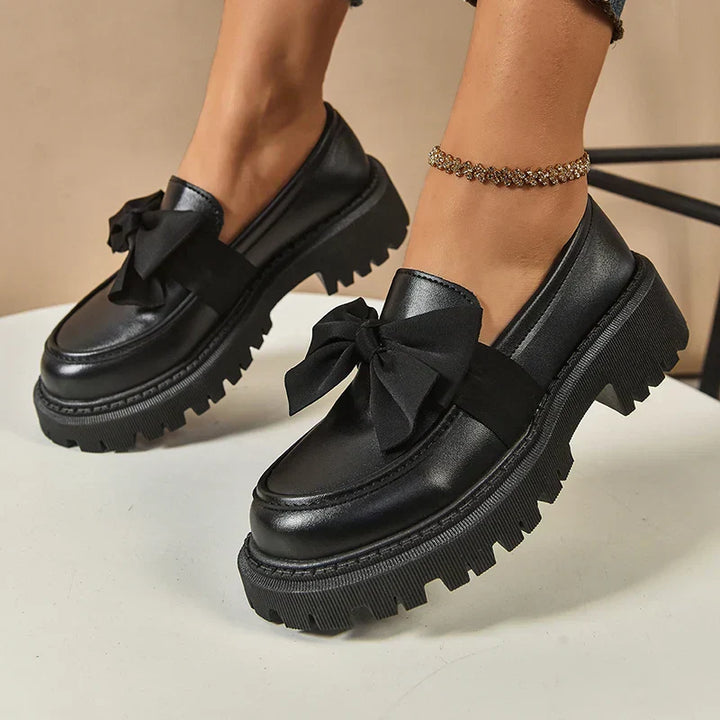 Eliza - Lustrous Platform Loafers