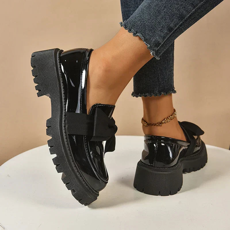 Eliza - Lustrous Platform Loafers