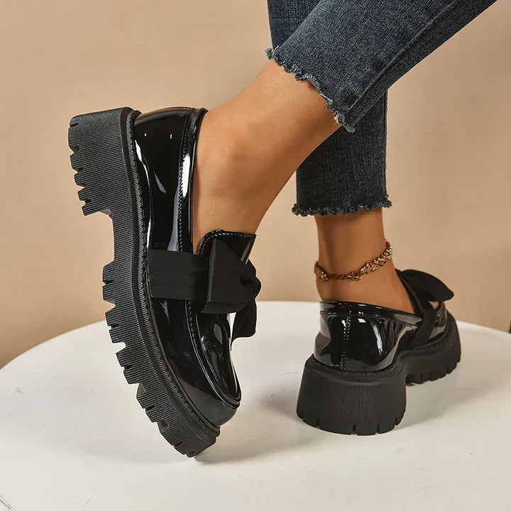 Eliza - Lustrous Platform Loafers