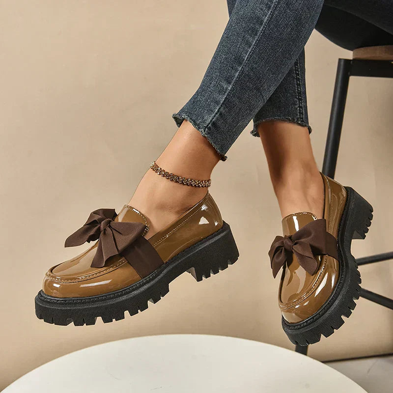Eliza - Lustrous Platform Loafers