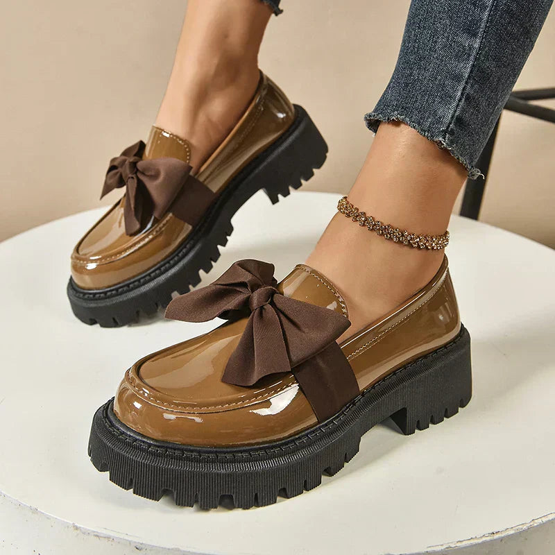 Eliza - Lustrous Platform Loafers