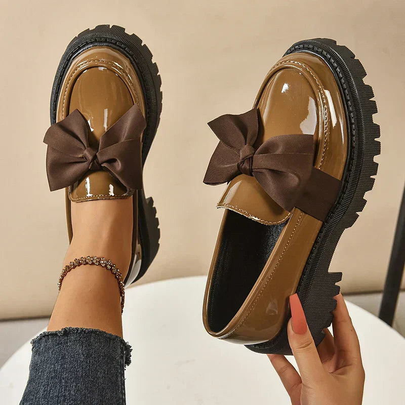 Eliza - Lustrous Platform Loafers