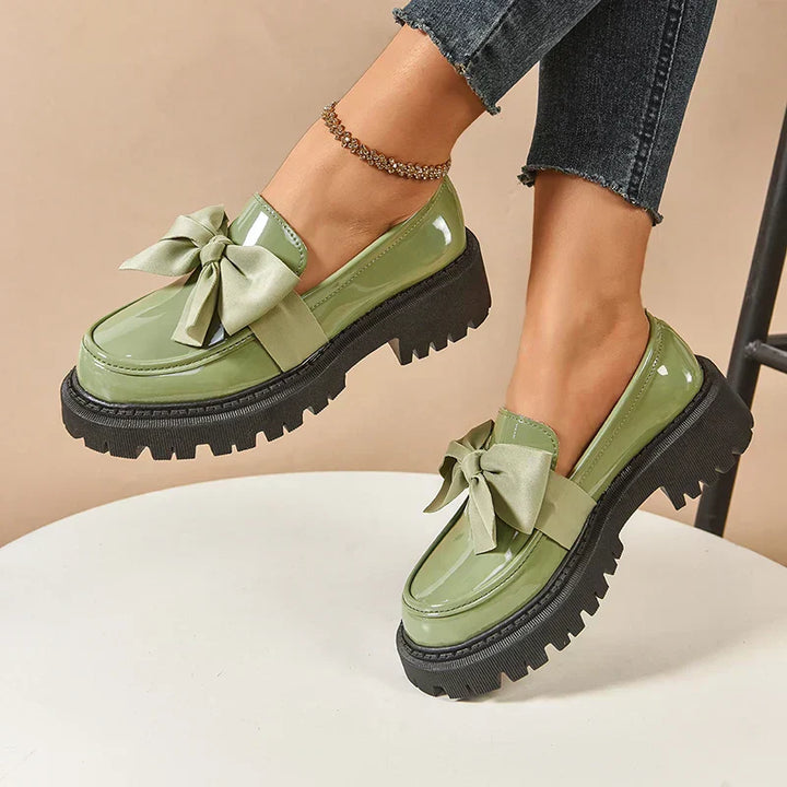 Eliza - Lustrous Platform Loafers