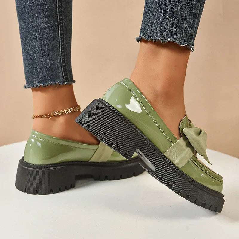 Eliza - Lustrous Platform Loafers