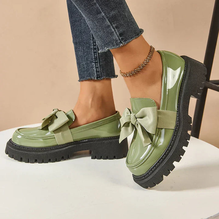 Eliza - Lustrous Platform Loafers