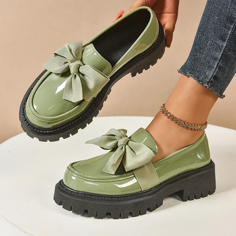 Eliza - Lustrous Platform Loafers
