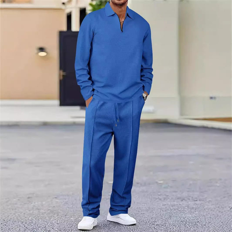 Vexar - Soft Touch Waffle Knit Quarter Zip Lounge Set
